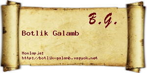 Botlik Galamb névjegykártya